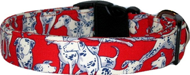 Dalmations on Red Dog Collar